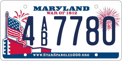 MD license plate 4AB7780