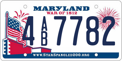 MD license plate 4AB7782