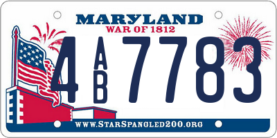 MD license plate 4AB7783