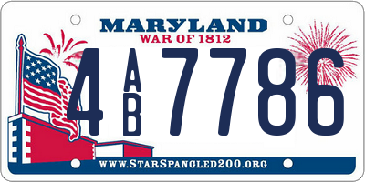 MD license plate 4AB7786