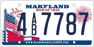 MD license plate 4AB7787