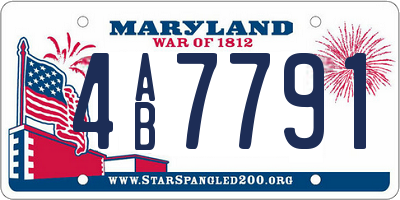 MD license plate 4AB7791