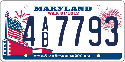MD license plate 4AB7793
