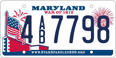 MD license plate 4AB7798