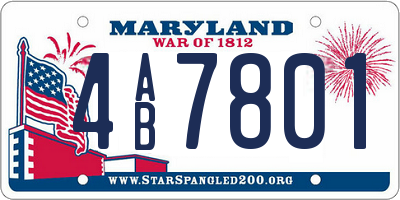 MD license plate 4AB7801