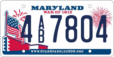 MD license plate 4AB7804