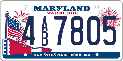 MD license plate 4AB7805