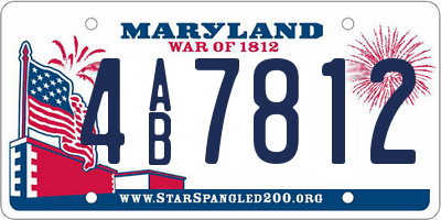 MD license plate 4AB7812