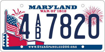 MD license plate 4AB7820