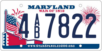 MD license plate 4AB7822