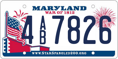MD license plate 4AB7826