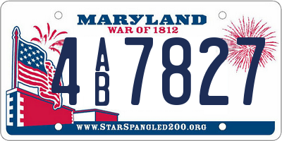 MD license plate 4AB7827