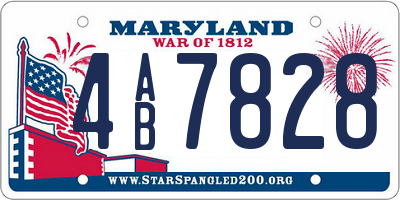 MD license plate 4AB7828