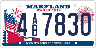 MD license plate 4AB7830
