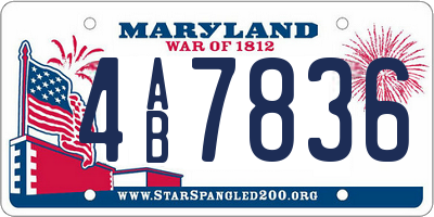 MD license plate 4AB7836