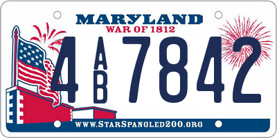 MD license plate 4AB7842