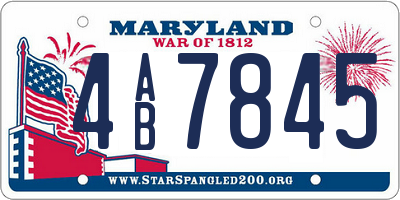 MD license plate 4AB7845