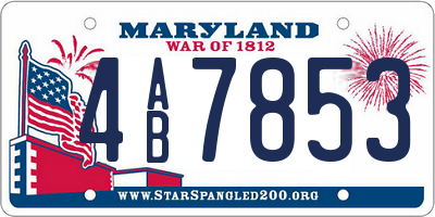 MD license plate 4AB7853