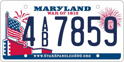 MD license plate 4AB7859