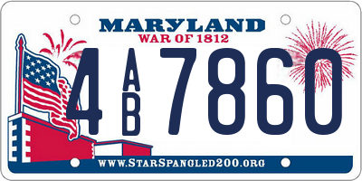 MD license plate 4AB7860