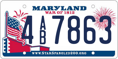MD license plate 4AB7863