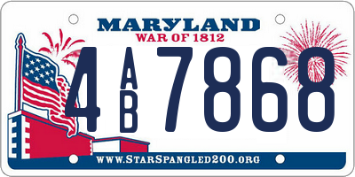 MD license plate 4AB7868