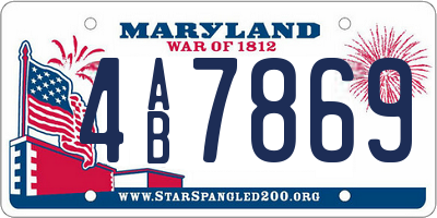 MD license plate 4AB7869
