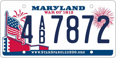 MD license plate 4AB7872