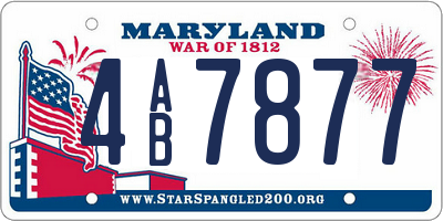 MD license plate 4AB7877