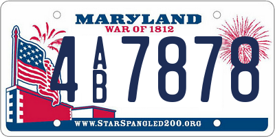MD license plate 4AB7878