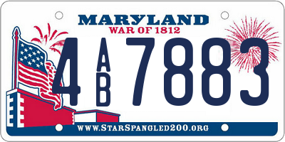 MD license plate 4AB7883