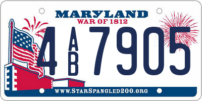 MD license plate 4AB7905