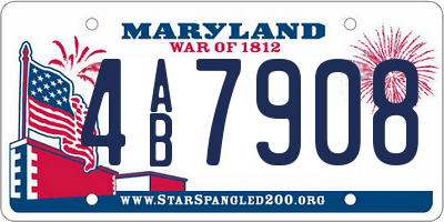 MD license plate 4AB7908