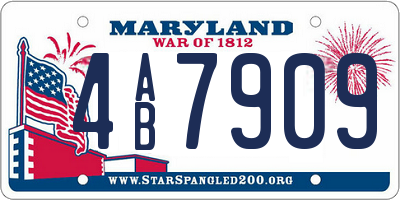 MD license plate 4AB7909