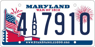 MD license plate 4AB7910