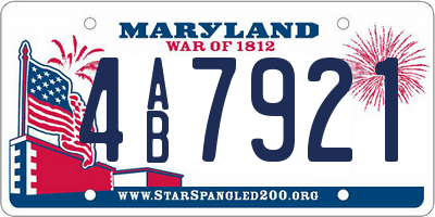 MD license plate 4AB7921