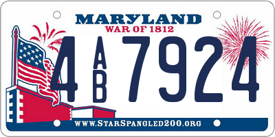 MD license plate 4AB7924