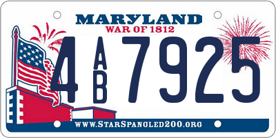 MD license plate 4AB7925