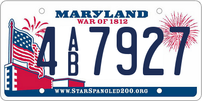 MD license plate 4AB7927