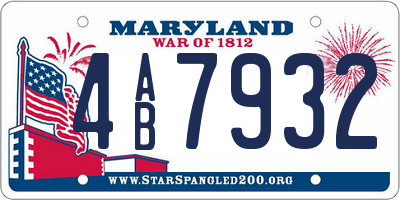 MD license plate 4AB7932