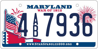 MD license plate 4AB7936