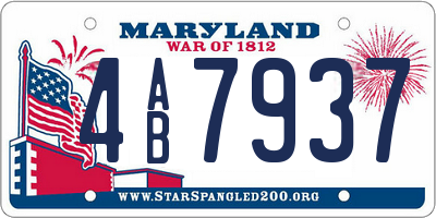 MD license plate 4AB7937