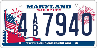 MD license plate 4AB7940