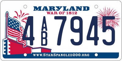 MD license plate 4AB7945