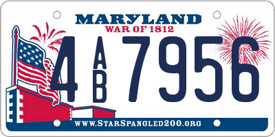 MD license plate 4AB7956