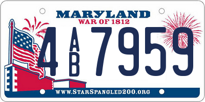 MD license plate 4AB7959