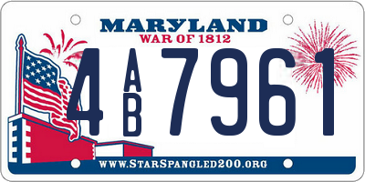 MD license plate 4AB7961