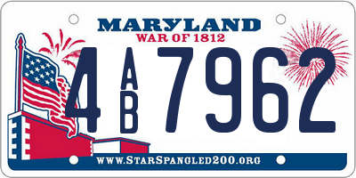 MD license plate 4AB7962