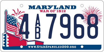 MD license plate 4AB7968