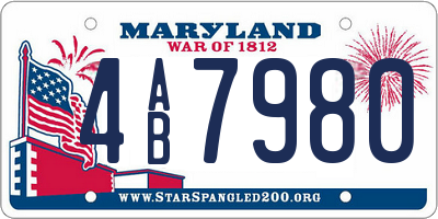MD license plate 4AB7980
